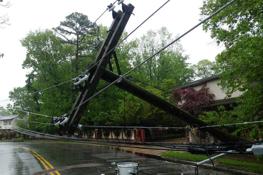 down power line storm damage Atlanta, GA